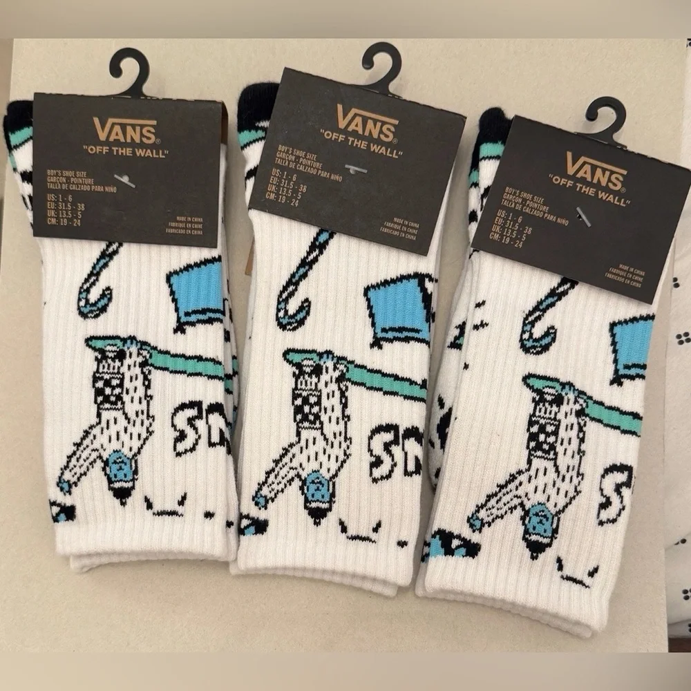 RARE 3‎ Packs Vans Boys Yeti Socks 1-6